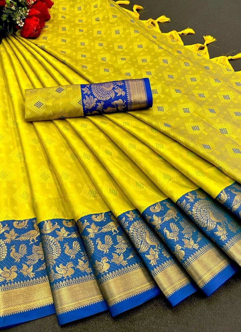 Aab Tansui Bird Kanchivaram Silk Non Catalog Sarees
